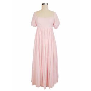 NWT Mable Blush Puff Sleeve Smocked Babydoll Maxi Dress Boho Cottagecore S